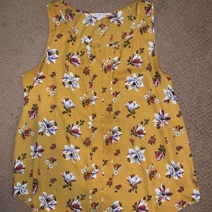 Yellow Floral Blouse Size Large